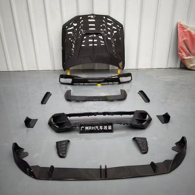 BMW X7 Cuadro de cuerpo de fibra de carbono estilo X7 LD difusor de labio delantero de fibra de carbono Arco de la rueda del capó del spoiler