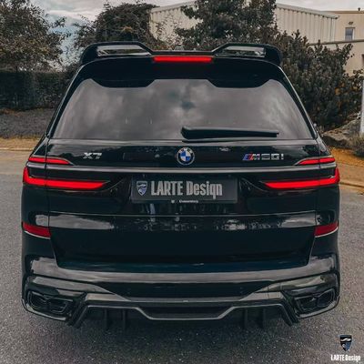 BMW X7 Cuadro de cuerpo de fibra de carbono estilo X7 LD difusor de labio delantero de fibra de carbono Arco de la rueda del capó del spoiler