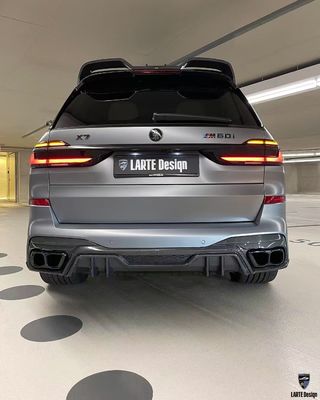 BMW X7 Cuadro de cuerpo de fibra de carbono estilo X7 LD difusor de labio delantero de fibra de carbono Arco de la rueda del capó del spoiler