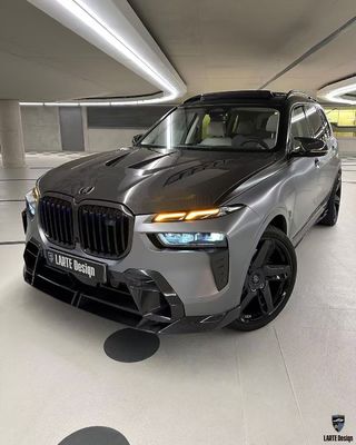 BMW X7 Cuadro de cuerpo de fibra de carbono estilo X7 LD difusor de labio delantero de fibra de carbono Arco de la rueda del capó del spoiler