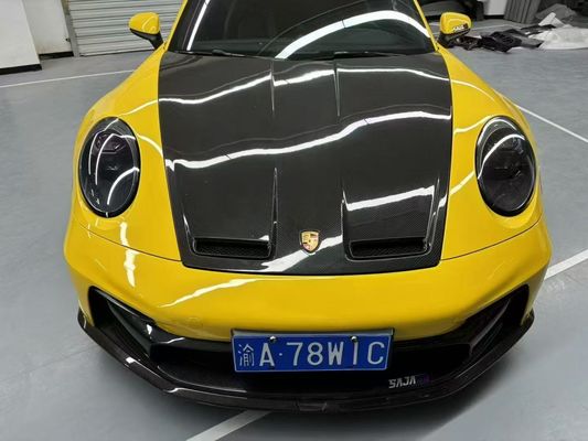 Porsche 992 Cuerpo de fibra de carbono Kit 992 estilo GT3 delantero y trasero parachoques lateral falda spoiler capucha
