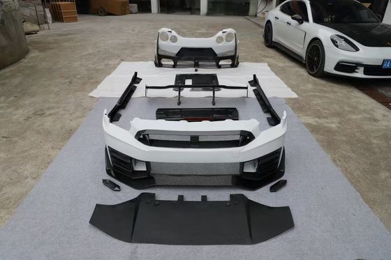 Nissan GTR Cuerpo de fibra de carbono Kit GTR r35 Actualizado 2024nismo estilo delantero y trasero parachoques parachoques parachute parachute