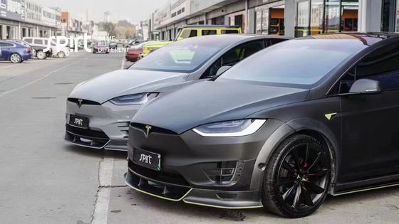 Kit de cuerpo de Tesla modelo X de fibra de carbono modelo X de difusor de labio delantero de fibra de carbono
