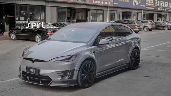 Kit de cuerpo de Tesla modelo X de fibra de carbono modelo X de difusor de labio delantero de fibra de carbono