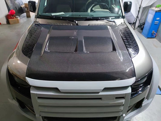 Capó de fibra de carbono para Land Rover Defender Material de fibra de carbono Defender Revestimiento de estilo SVR mejorado