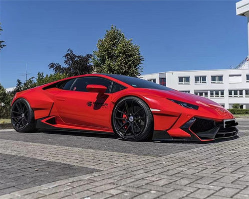 Para Lamborghini LP580 LP610 Kit de cuerpo ancho de fibra de carbono LP580 LP610 Modernizado estilo PD delantero y trasero del parachoques spoiler cuerpo ancho