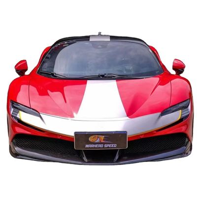 Para Ferrari SF90 Kit de cuerpo de fibra de carbono seca SF90 estilo OEM Fibra de carbono delantera de labio difusor spoiler faldana lateral