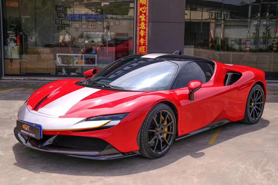 Para Ferrari SF90 Kit de cuerpo de fibra de carbono seca SF90 estilo OEM Fibra de carbono delantera de labio difusor spoiler faldana lateral