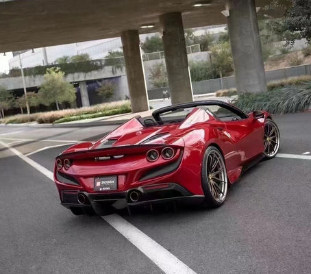 Kit de carrocería de fibra de carbono de estilo novato para Ferrari F8 Kit de carrocería de fibra de carbono delantera pala trasera difusor spoiler