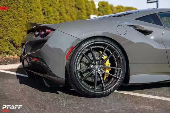 Kit de carrocería de fibra de carbono de estilo novato para Ferrari F8 Kit de carrocería de fibra de carbono delantera pala trasera difusor spoiler