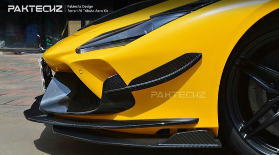 Kit de fibra de carbono de estilo Paktechz para Ferrari F8 Kit de carrocería de fibra de carbono delantera, pala trasera y difusor
