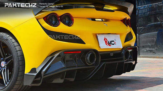 Kit de fibra de carbono de estilo Paktechz para Ferrari F8 Kit de carrocería de fibra de carbono delantera, pala trasera y difusor