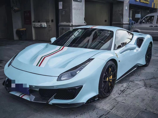 Repuestos de automóviles para Ferrari 488 Kit de carrocería 488 Moderado estilo PistA delantero y trasero Bumper Capó Spoiler Kit de carrocería de fibra de carbono