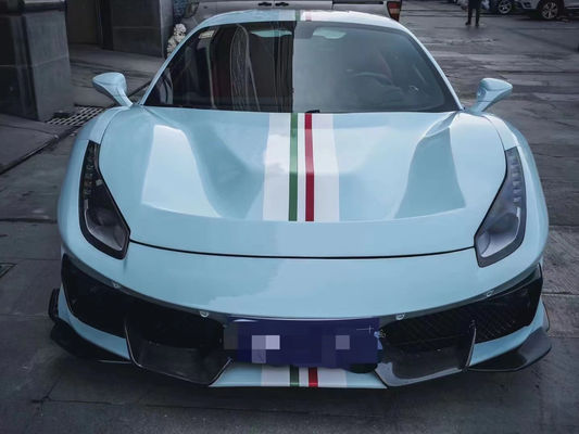 Repuestos de automóviles para Ferrari 488 Kit de carrocería 488 Moderado estilo PistA delantero y trasero Bumper Capó Spoiler Kit de carrocería de fibra de carbono
