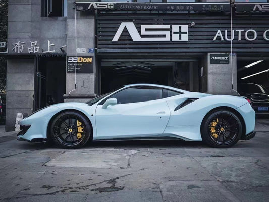 Repuestos de automóviles para Ferrari 488 Kit de carrocería 488 Moderado estilo PistA delantero y trasero Bumper Capó Spoiler Kit de carrocería de fibra de carbono