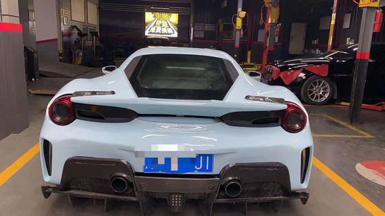 Repuestos de automóviles para Ferrari 488 Kit de carrocería 488 Moderado estilo PistA delantero y trasero Bumper Capó Spoiler Kit de carrocería de fibra de carbono