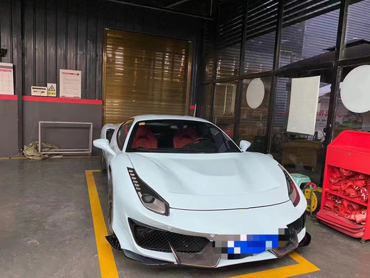 Repuestos de automóviles para Ferrari 488 Kit de carrocería 488 Moderado estilo PistA delantero y trasero Bumper Capó Spoiler Kit de carrocería de fibra de carbono
