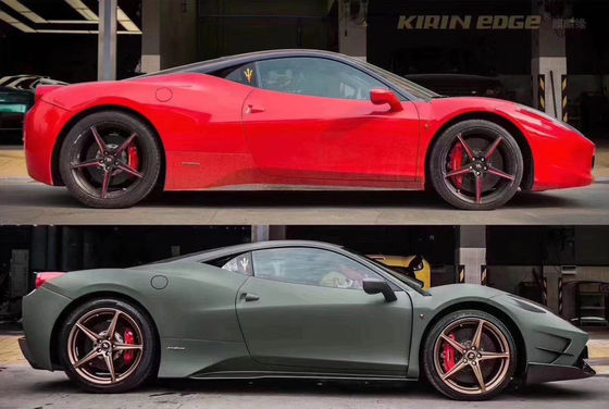 Repuestos para automóviles para Ferrari 458 Kit de carrocería 458 Modernizado Misha estilo delantero y trasero Parachoques lateral Falda con capucha Spoiler Kit de carrocería