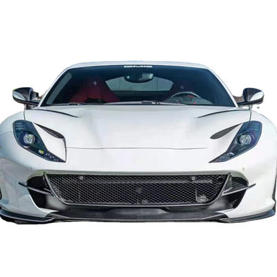 Fibra de carbono seca para el Ferrari 812 Kit de cuerpo de fibra de carbono 812 estilo Nivic mejorado Frente de labio difusor spoiler Hood