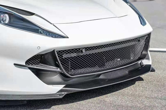 Fibra de carbono seca para el Ferrari 812 Kit de cuerpo de fibra de carbono 812 estilo Nivic mejorado Frente de labio difusor spoiler Hood