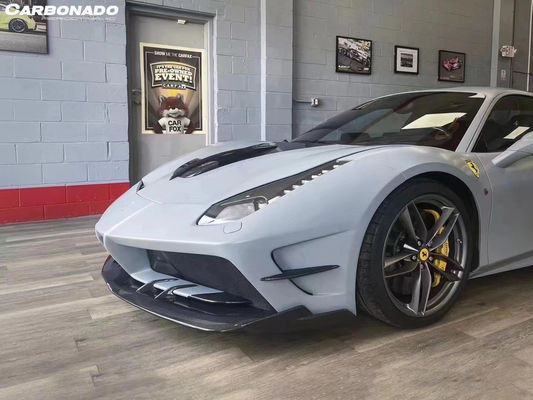 Para el Ferrari 488 Kit de cuerpo de fibra de carbono 488 Misha estilo mejorado delantero y trasero del parachoques spoiler Hood Kit de cuerpo de fibra de carbono