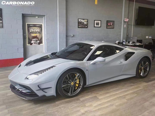 Para el Ferrari 488 Kit de cuerpo de fibra de carbono 488 Misha estilo mejorado delantero y trasero del parachoques spoiler Hood Kit de cuerpo de fibra de carbono