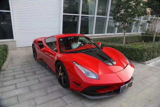 Para el Ferrari 488 Kit de cuerpo de fibra de carbono 488 Misha estilo mejorado delantero y trasero del parachoques spoiler Hood Kit de cuerpo de fibra de carbono