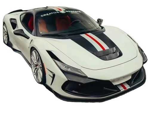 Para el Ferrari F8 Kit de carrocería de fibra de carbono F8 mejorado KEYVANY estilo de la pala delantera difusor spoiler Kit de carrocería