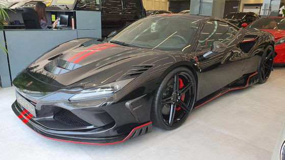 Para el Ferrari F8 Kit de carrocería de fibra de carbono F8 mejorado KEYVANY estilo de la pala delantera difusor spoiler Kit de carrocería