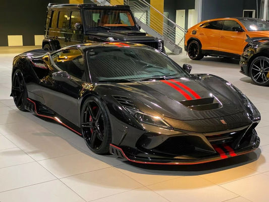Para el Ferrari F8 Kit de carrocería de fibra de carbono F8 mejorado KEYVANY estilo de la pala delantera difusor spoiler Kit de carrocería