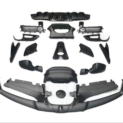 Para Ferrari 488 Fibra de carbono Kit de carrocería 488 Modernizado Capristo estilo de fibra de carbono delantera de labio difusor spoiler