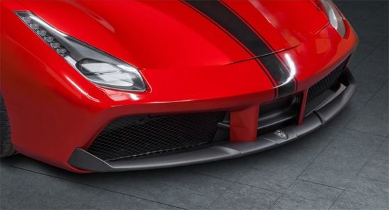 Para Ferrari 488 Fibra de carbono Kit de carrocería 488 Modernizado Capristo estilo de fibra de carbono delantera de labio difusor spoiler