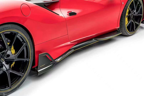 Repuestos de automóviles para Ferrari F8 Kit de carrocería de fibra de carbono F8 Actualizar estilo MSY Kit de carrocería de faldas lateral