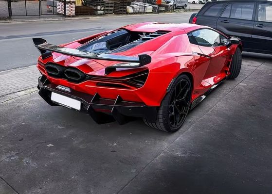 Revuelto Lamborghini Body Kit DMC estilo Rojo Fibra de Carbono Ala de Spoiler