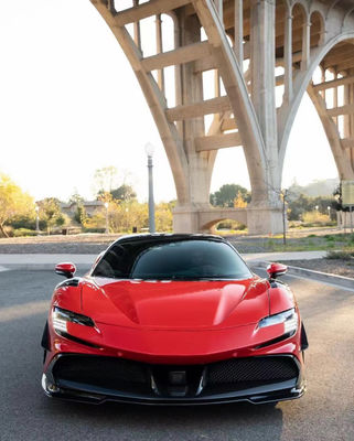 Para Ferrari SF90 Kit de cuerpo de fibra de carbono SF90 Upgrade RYFT estilo saltar hacia abajo delantero de labio difusor spoiler Kit de cuerpo