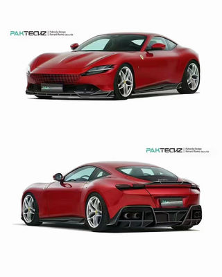 Fibra de carbono seco para Ferrari ROMA Fibra de carbono Kit ROMA Fibra de carbono delantera de labio difusor Spoiler Hood Grill Kit de cuerpo