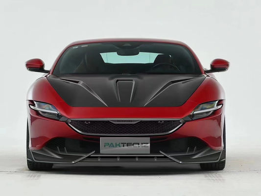Fibra de carbono seco para Ferrari ROMA Fibra de carbono Kit ROMA Fibra de carbono delantera de labio difusor Spoiler Hood Grill Kit de cuerpo