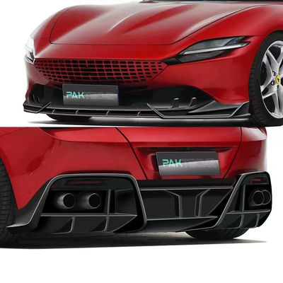 Fibra de carbono seco para Ferrari ROMA Fibra de carbono Kit ROMA Fibra de carbono delantera de labio difusor Spoiler Hood Grill Kit de cuerpo