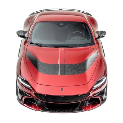 Para Ferrari Roma Kit de carrocería de fibra de carbono Roma actualiza el estilo MSY Kit de carrocería de protector delantero y trasero Spoiler Hood