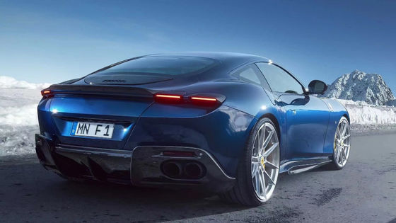 Para Ferrari Roma Kit de cuerpo de fibra de carbono Roma actualizaciones estilo novato Fibra de carbono delantera de labio difusor spoiler lateral falda Kit de cuerpo