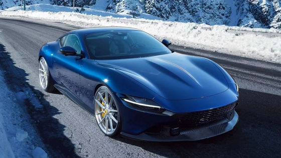 Para Ferrari Roma Kit de cuerpo de fibra de carbono Roma actualizaciones estilo novato Fibra de carbono delantera de labio difusor spoiler lateral falda Kit de cuerpo