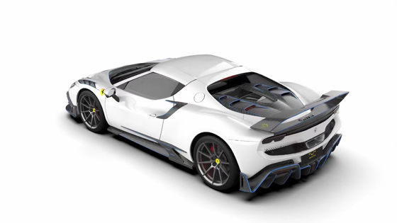 296GTB Ferrari Kit Car Body 2021 Fibra de carbono seca Difusor de parachoques delantero del auto
