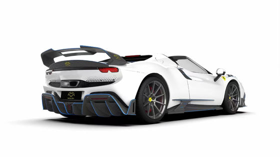 296GTB Ferrari Kit Car Body 2021 Fibra de carbono seca Difusor de parachoques delantero del auto