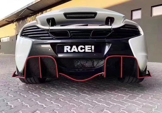 Vende como pasteles calientes para McLaren MP4-12C 625C 650S Kit de cuerpo de fibra de carbono mejorado 675LT estilo falda lateral difusor trasero