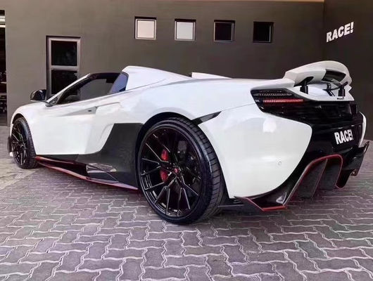 Vende como pasteles calientes para McLaren MP4-12C 625C 650S Kit de cuerpo de fibra de carbono mejorado 675LT estilo falda lateral difusor trasero