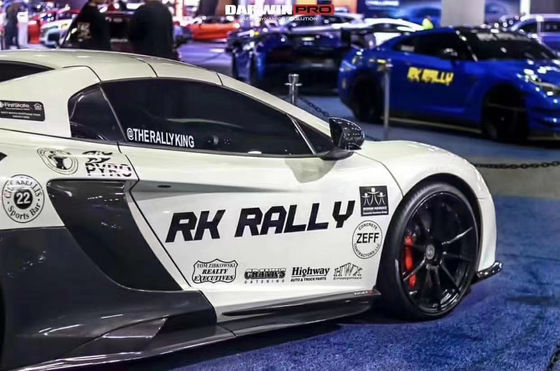Vende como pasteles calientes para McLaren MP4-12C 625C 650S Kit de cuerpo de fibra de carbono mejorado 675LT estilo falda lateral difusor trasero