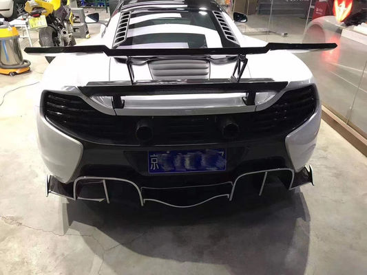 Vende como pasteles calientes para McLaren MP4-12C 625C 650S Kit de cuerpo de fibra de carbono mejorado 675LT estilo falda lateral difusor trasero