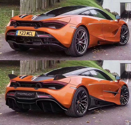 Kit de carrocería de fibra de carbono para McLaren 720S 720 mejorado estilo TOPCAR Capa delantera de la pala trasera del difusor