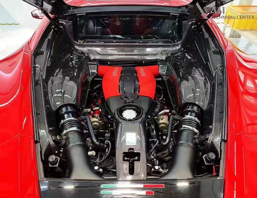 488 Ferrari Body Kit Escudo del motor de fibra de carbono seco OEM tapa de aceite de fibra de carbono