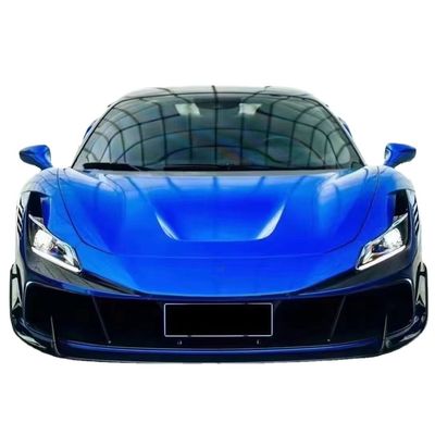 Blue F8 Ferrari Body Kit F8 MSY Estilo delantero Parche de labio del cuerpo Kit spoiler faldas laterales